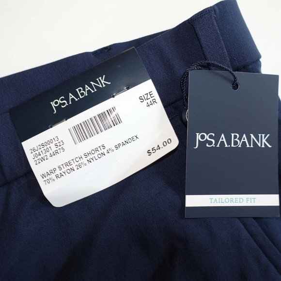 Jos. A. Bank Men's Warp Stretch Tailored Fit Shorts Size 44 NWT Navy Blue - Picture 3 of 6